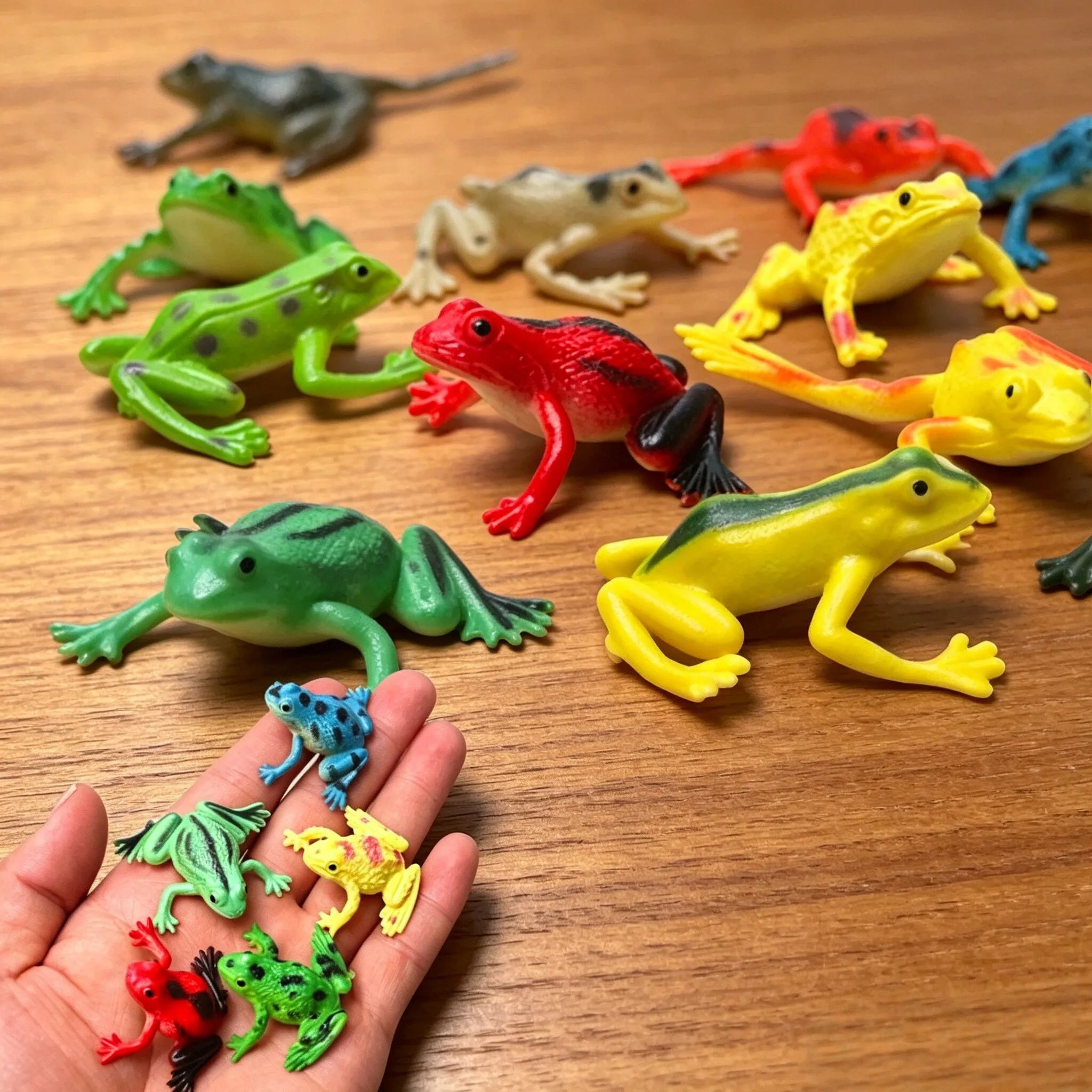 Hobby Is Science - 12Pcs Realistic Frogs Statue Kids Science