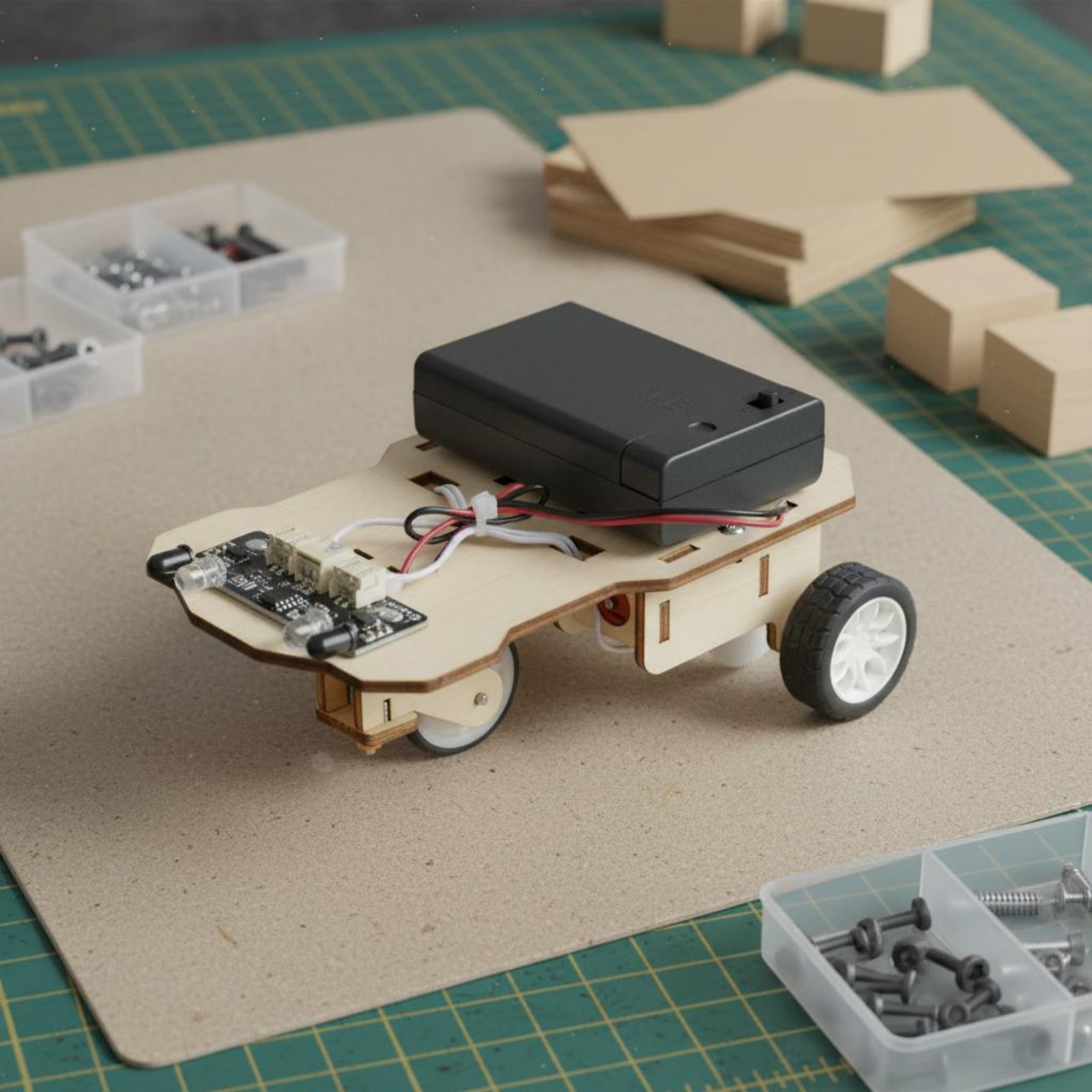 Science Robotics - Wooden Intelligent Vehicle Kit Science and