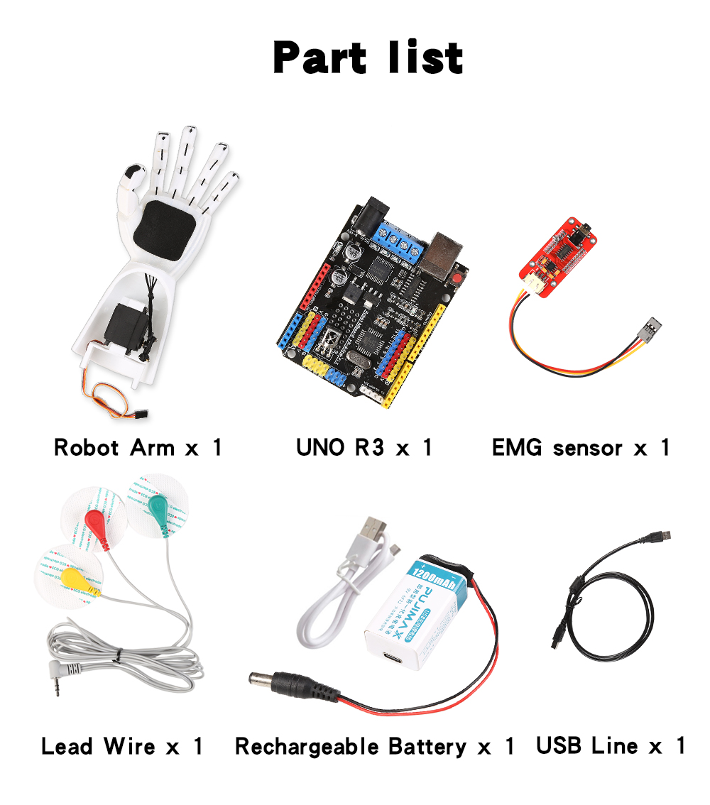 EMG Sensor Robotic Arm Electri - đánh giá và giá Science Robotics