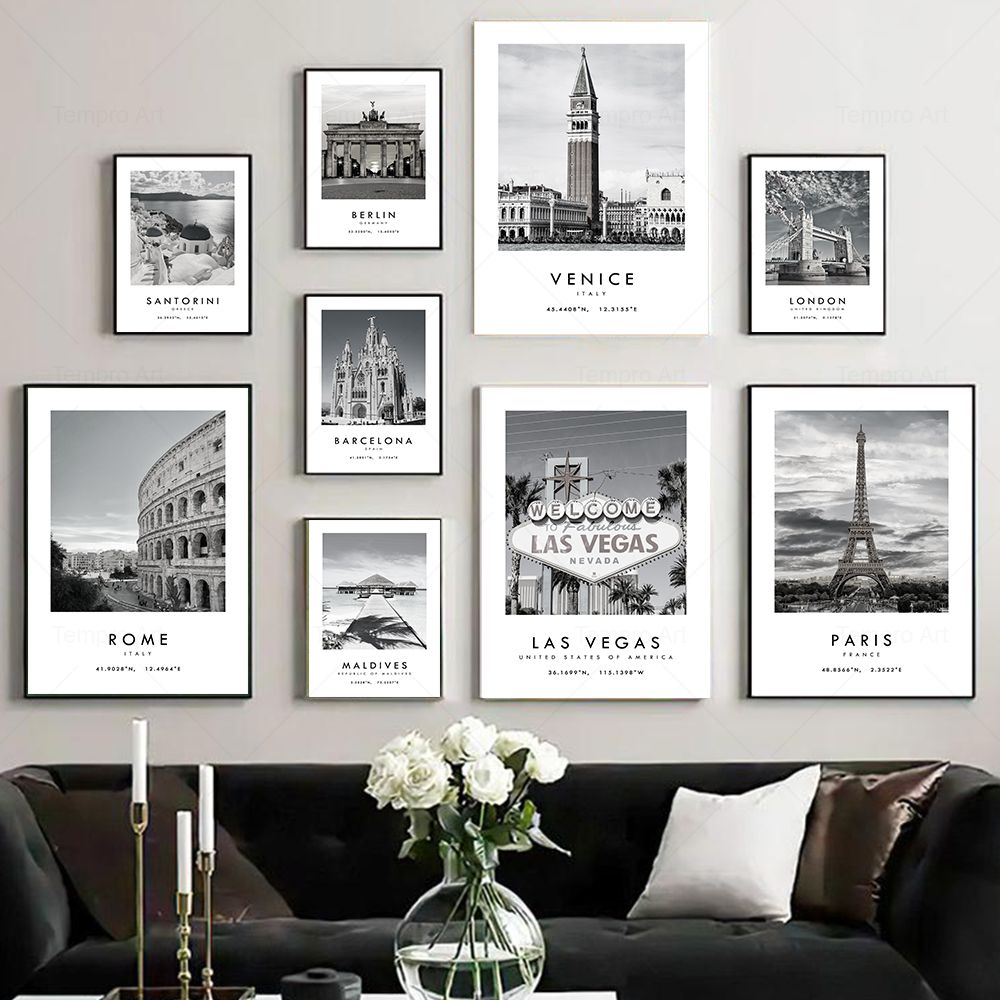 Đen Trắng Thành Phố Du Lịch Ch - đánh giá và giá Star Map Poster