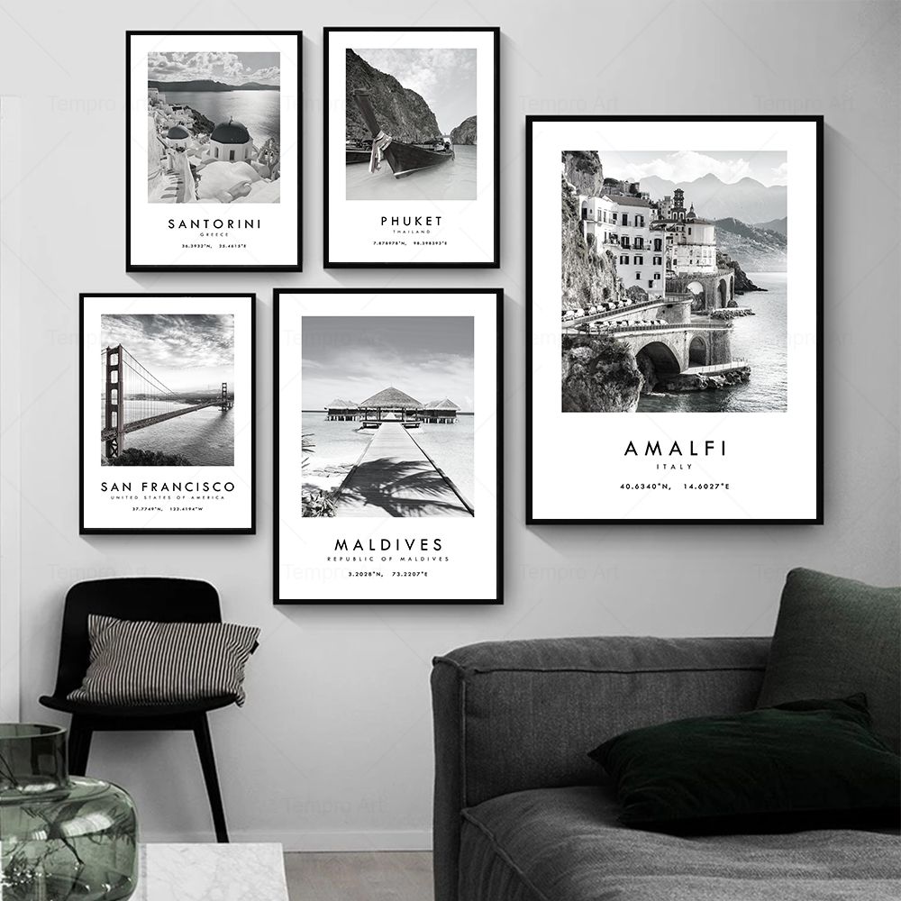 Đen Trắng Thành Phố Du Lịch Ch - đánh giá và giá Star Map Poster