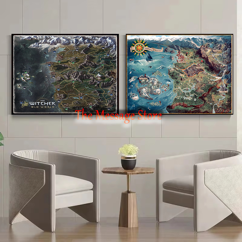 Witcher World Map Continent Lo - đánh giá và giá Star Map Poster