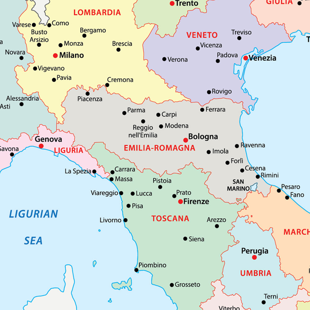 42*59Cm Ý Bản Đồ Chính Trị Của - đánh giá và giá Star Map Poster